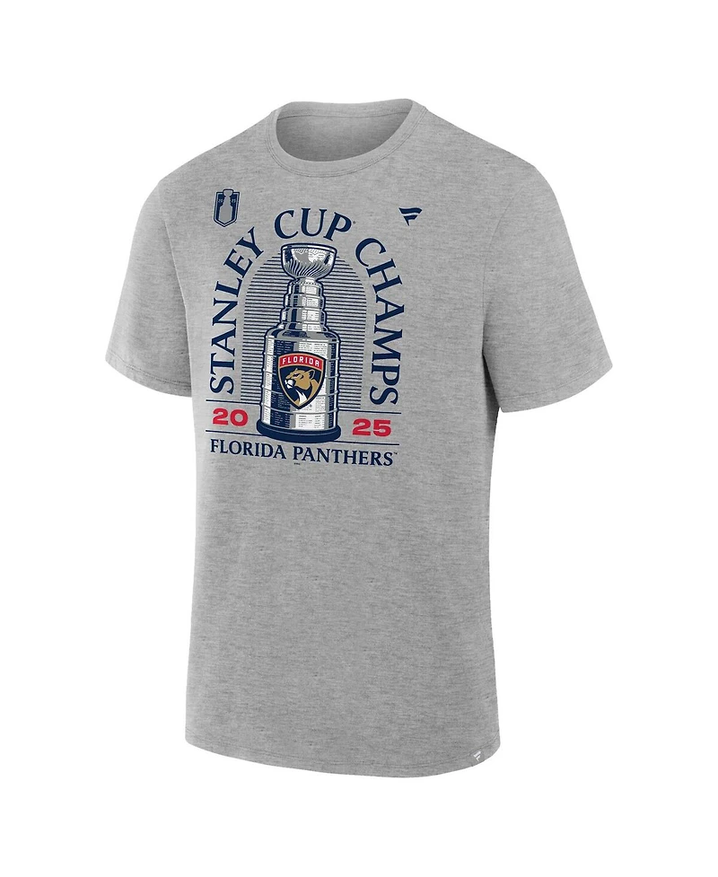 Fanatics Men's Heather Gray Florida Panthers 2025 Stanley Cup Champions Locker Room Big Tall T-Shirt