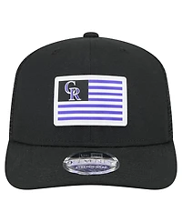 New Era Men's Black Colorado Rockies Flag 9SEVENTY Stretch-Snap Hat