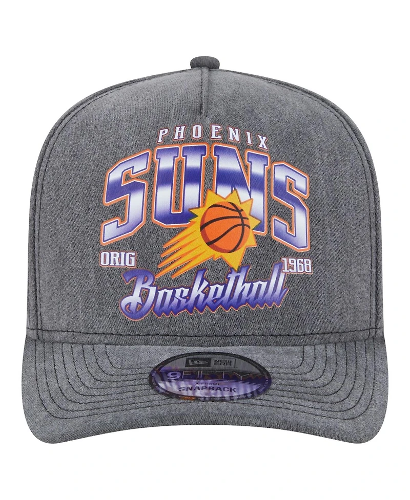 New Era Men's Charcoal Phoenix Suns Throwback Washed Pre-Curved 9FIFTY Snapback Hat