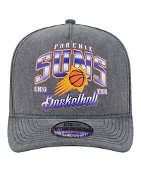 New Era Men's Charcoal Phoenix Suns Throwback Washed Pre-Curved 9FIFTY Snapback Hat