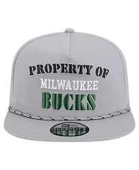 New Era Men's Gray Milwaukee Bucks Throwback Property Of Golfer Snapback Hat