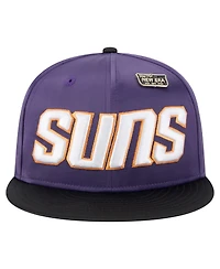 New Era Men's Purple/Black Phoenix Suns Throwback Satin Vintage Pin Two-Tone 59FIFTY Fitted Hat