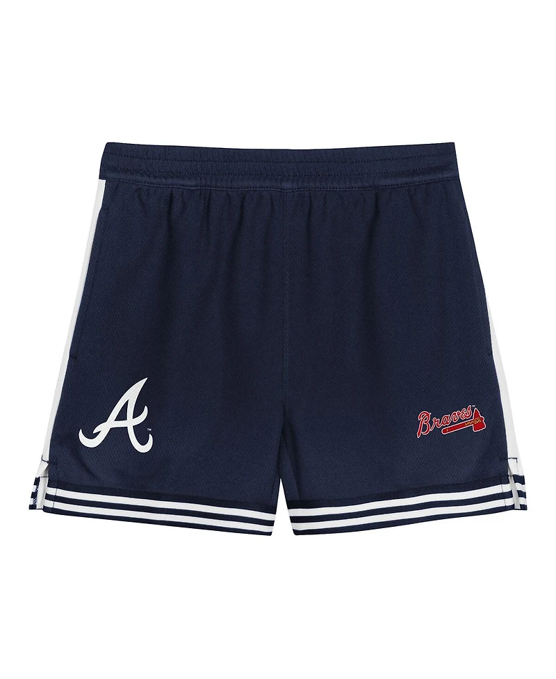 Outerstuff Toddler 3-Piece Red/Black Atlanta Braves Pinch Hitter Infielder T-Shirt and Shorts Set