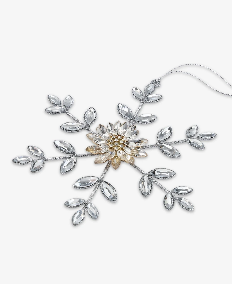 Holiday Lane Jeweled Classics Gold and Gem Snowflake Ornament, Macy's Exclusive