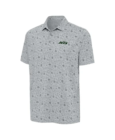 Antigua Men's Heather Gray New York Jets Relentless Polo Shirt