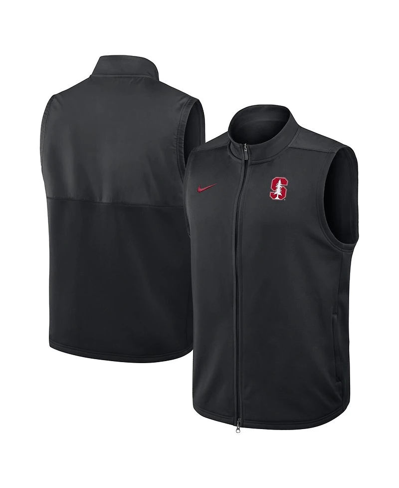 Nike Men's Black Stanford Cardinal Primetime Victory Performance Full Zip Vest