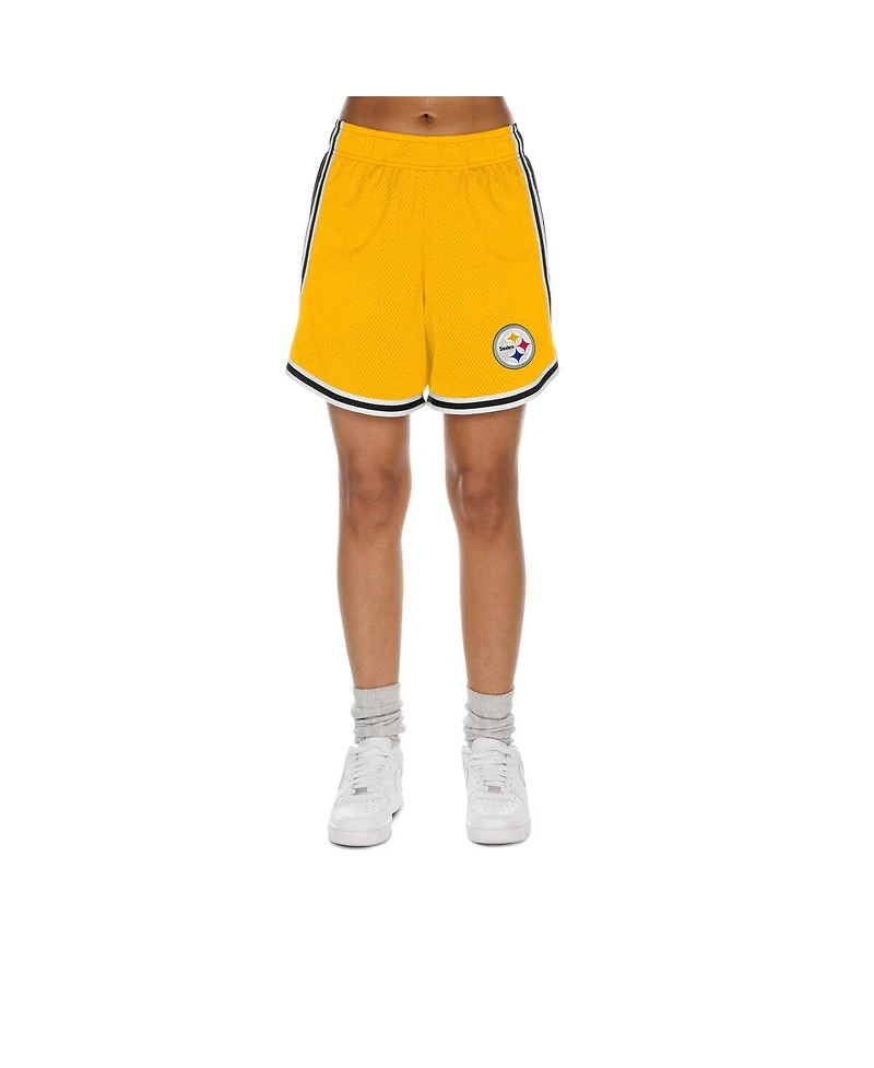 New Era Women's Gold/Black Pittsburgh Steelers Sport Classics Mesh Shorts