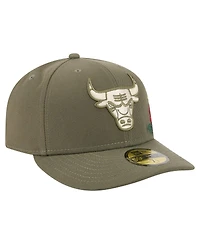 New Era Men's Olive Chicago Bulls Tonal Florals 59FIFTY Fitted Hat