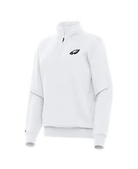 Antigua Women's White Philadelphia Eagles Victory Quarter-Zip Sweatshirt