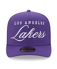New Era Men's Purple Los Angeles Lakers 2025 Nba Draft A-Frame 59FIFTY Fitted Hat