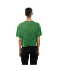 New Era Women's Kelly Green Philadelphia Eagles Cropped Boxy Sport Classics Mineral Wash T-Shirt