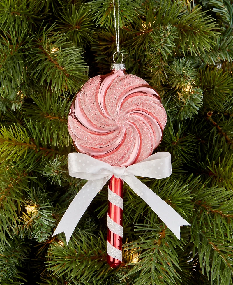 Holiday Lane Sugar Plum Bow-Trim Lollypop Ornament, Macy's Exclusive