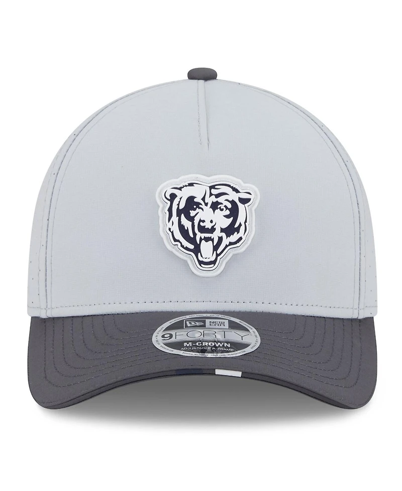 New Era Men's Gray/Graphite Chicago Bears 2025 Nfl Training Camp A-Frame 9FORTY Adjustable Hat