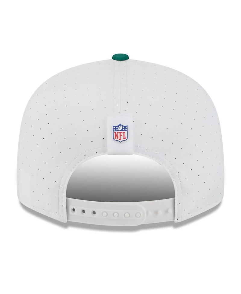 New Era Men's White/Green New York Jets 2025 Nfl Training Camp Split Panel 9FIFTY Snapback Hat
