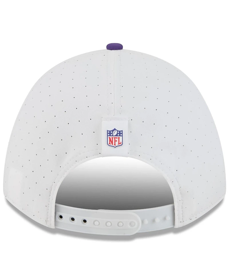 New Era Big Boys and Girls White/Purple Minnesota Vikings 2025 Nfl Training Camp A-Frame 9FORTY Adjustable Hat