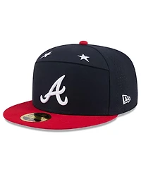 New Era Men's Navy/Red Atlanta Braves 2025 Mlb All-Star Game Side Patch 59FIFTY Fitted Hat