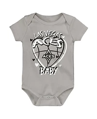 Outerstuff Newborn 3-Piece Las Vegas Aces Slide Home Creeper Set