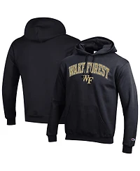 Champion Men's Black Wake Forest Demon Deacons Arched Logo Fleece Pullover Hoodie