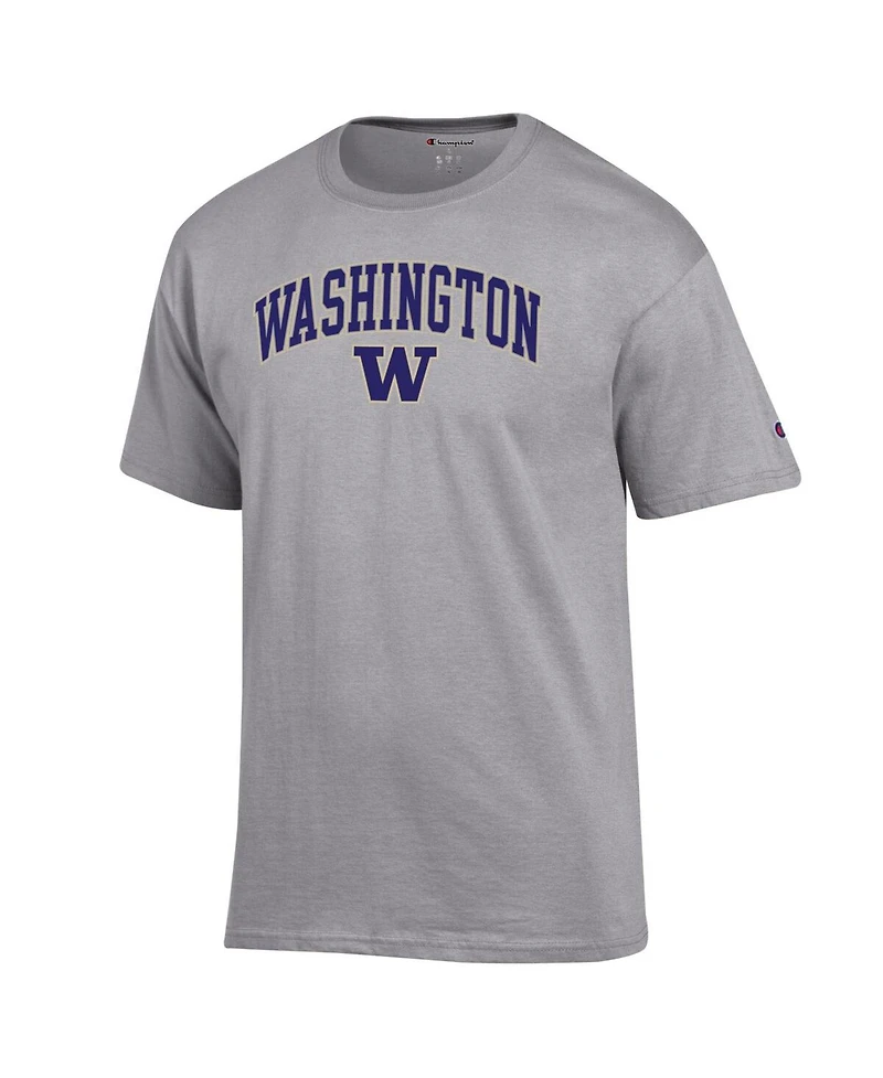 Champion Men's Heather Gray Washington Huskies Arch Over Logo T-Shirt