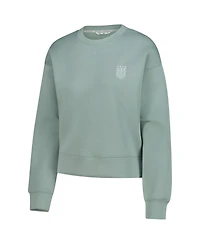 LevelWear Women's Green Uswnt Luxe Sponge Tri-Blend Pullover Sweatshirt