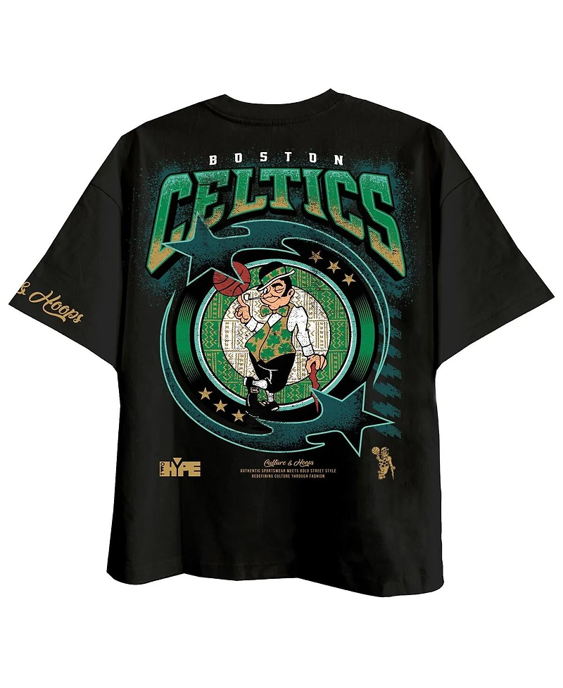 Two Hype Men's Black Boston Celtics Drip Dime Collection Premium T-Shirt