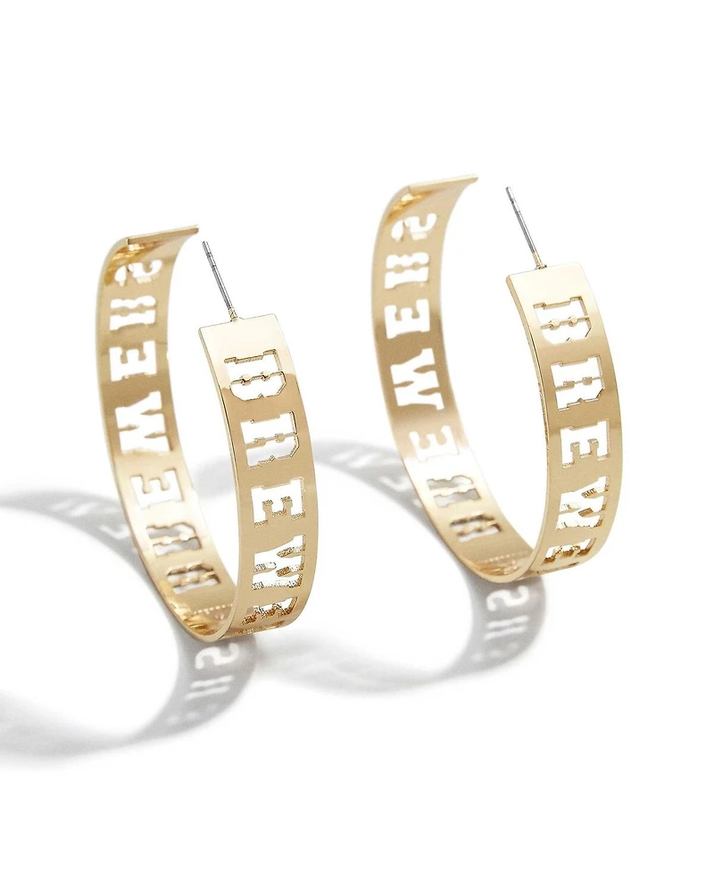 Wear by Erin Andrews x Baublebar Milwaukee Brewers Large Cutout Hoop Earrings