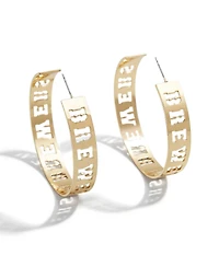 Wear by Erin Andrews x Baublebar Milwaukee Brewers Large Cutout Hoop Earrings