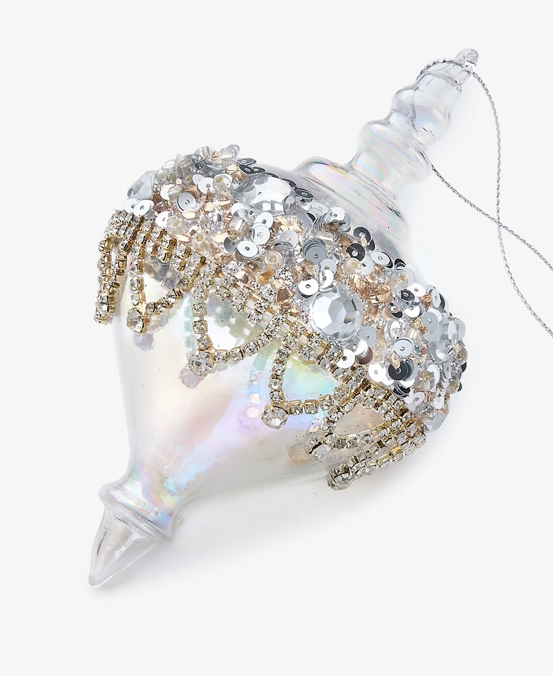 Holiday Lane Jeweled Classics Glass Onion Drop Ornament, Macy's Exclusive