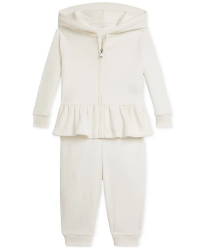 Polo Ralph Lauren Baby Girls Velour Hoodie & Jogger Pant Set