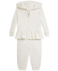 Polo Ralph Lauren Baby Girls Velour Hoodie & Jogger Pant Set