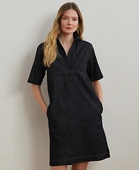 Lauren Ralph Denim Cotton Shift Dress