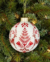 Holiday Lane Nordic Wonderland Glass Ball Ornament, Macy's Exclusive