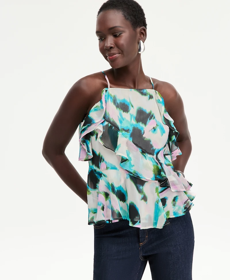 I.n.c. International Concepts Women's Ruffle-Trim Apron-Neck Tank, Macy's Exclusive