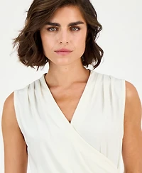 I.n.c. International Concepts Women's Sleeveless Faux-Wrap Top, Macy's Exclusive
