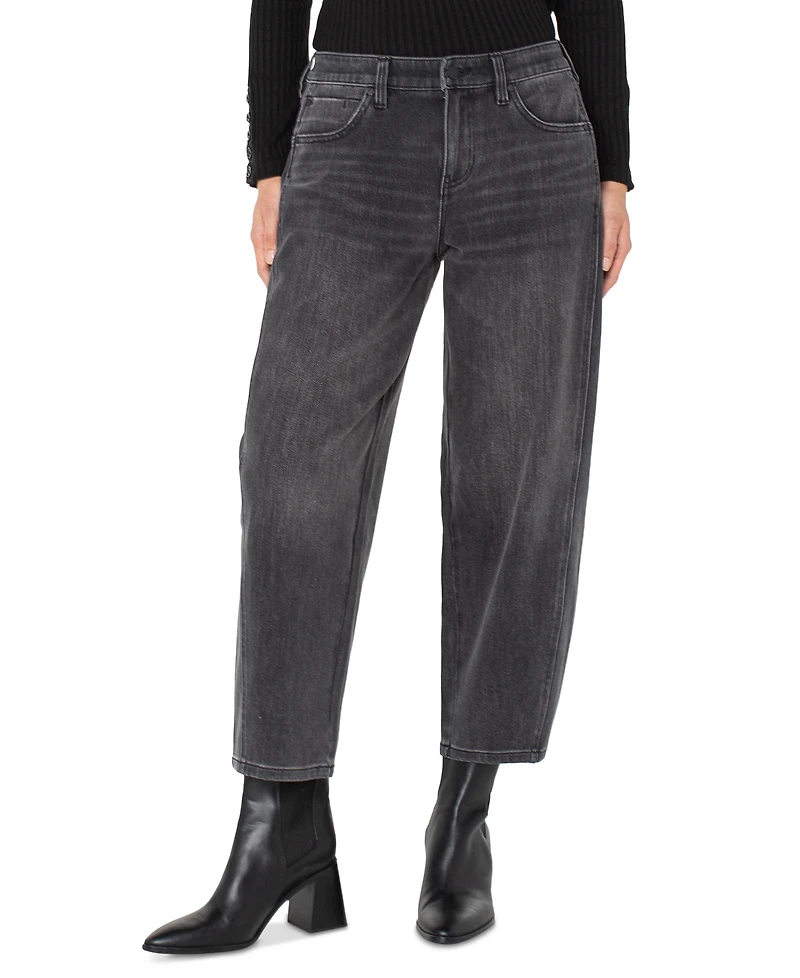 Liverpool Los Angeles Women's Mid-Rise Barrel-Leg Jeans
