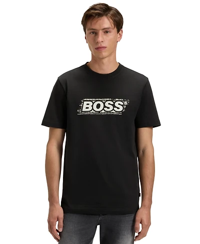 Boss by Hugo Men's Logo Artwork Cotton-Jersey T-Shirt