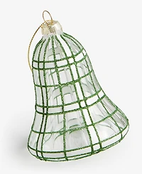 Holiday Lane Enchanted Emerald Glittered Glass Bell Ornament, Macy's Exclusive