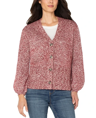 Liverpool Los Angeles Women's Long-Sleeve Button-Front Cardigan