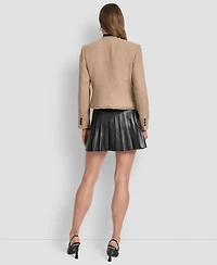 Dkny Women's Tweed Pocket-Front Crop Jacket