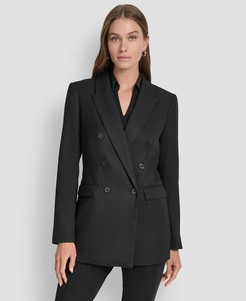 Dkny Women's Double-Breasted Basket-Weave Jacket