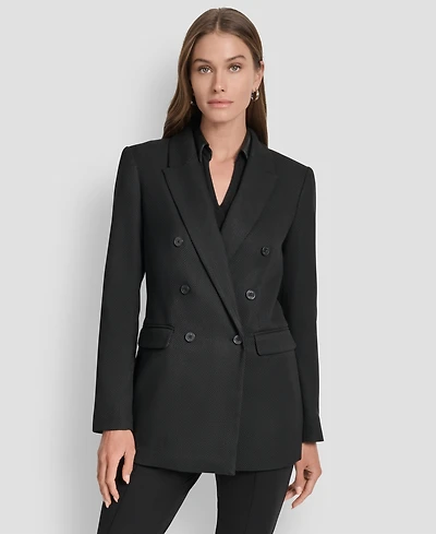 Dkny Women's Double-Breasted Basket-Weave Jacket