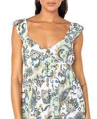 Roxy Juniors' Paisley-Print Palmy Days Flutter-Sleeve Mini Dress