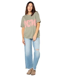 Roxy Juniors' Flower Block Short-Sleeve Cotton T-Shirt