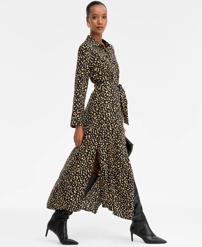 I.n.c. International Concepts Women's Collared Long-Sleeve Maxi Dress, Macy's Exclusive