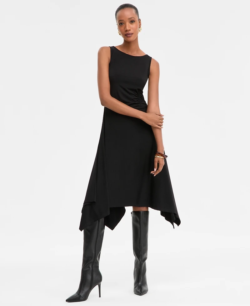 I.n.c. International Concepts Women's Scoop-Neck Asymmetric-Hem Dress, Macy's Exclusive