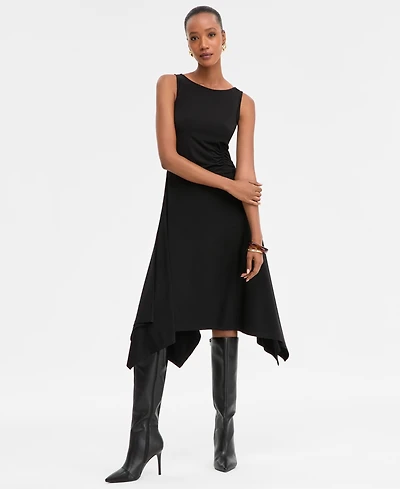 I.n.c. International Concepts Women's Scoop-Neck Asymmetric-Hem Dress, Macy's Exclusive