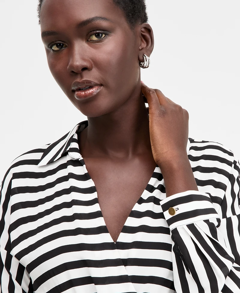 I.n.c. International Concepts Women's Striped Faux-Wrap Dress, Macy's Exclusive