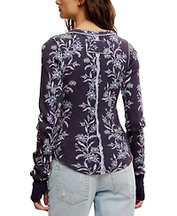 Free People Women's Pretty Little Printed Cotton Thermal Top