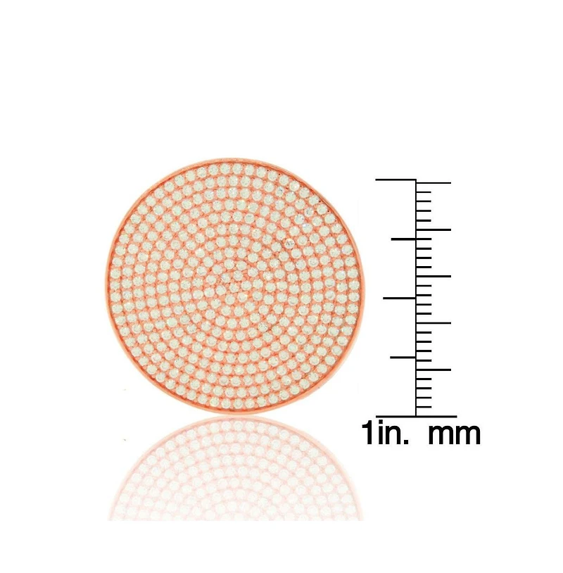 Suzy Levian Cubic Zirconia Sterling Silver Pave Round Medallion Ring