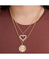 Jessica Simpson 2-Piece Gold & Silver Heart and Eye Layered Necklace Set